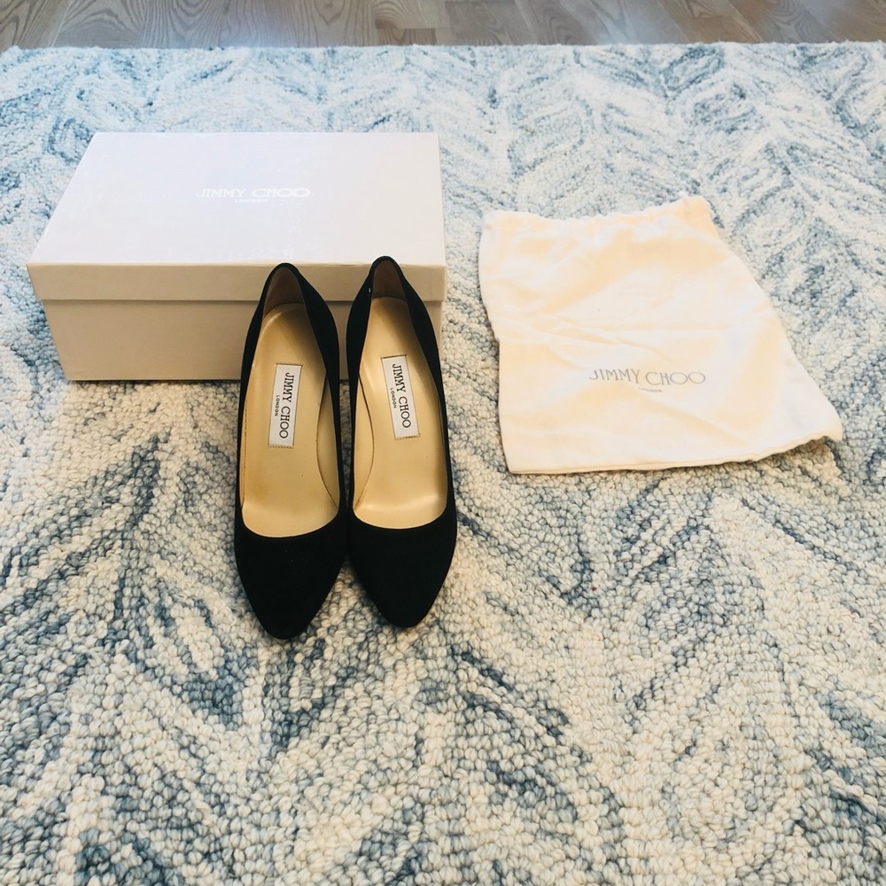 Brand New Jimmy Choo Romy Style Black Suede Pumps